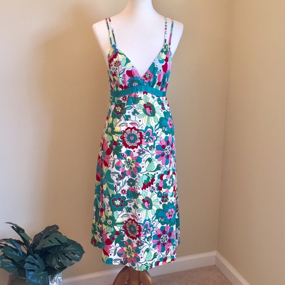 BCBGMaxAzria Dresses & Skirts - BCBG Maxazria  Mod Floral Sundress w/ Sequins Sz M